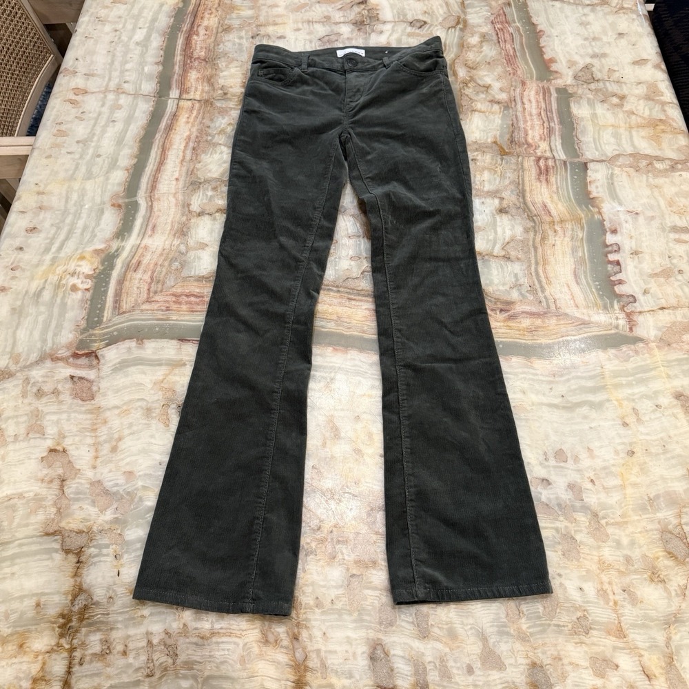 LOFT Modern Flare Corduroy Pants Olive Green Women's Size‎ 00